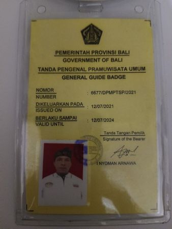 Удостоверение гида на Бали